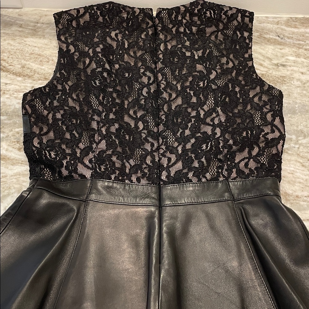 ANTONIO MELANI Black Lace and Leather Top - Picture 7 of 10